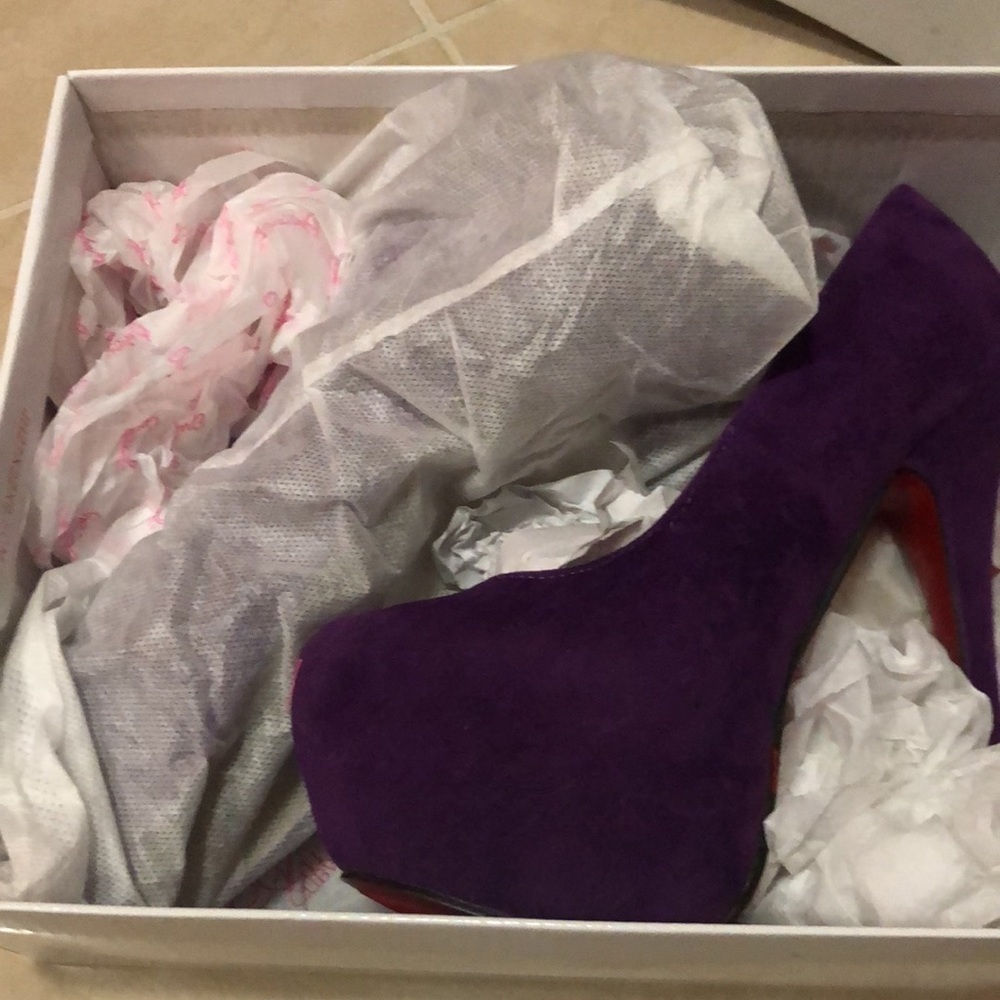 Synthetic suede stiletto high heels - Picture 3 of 4
